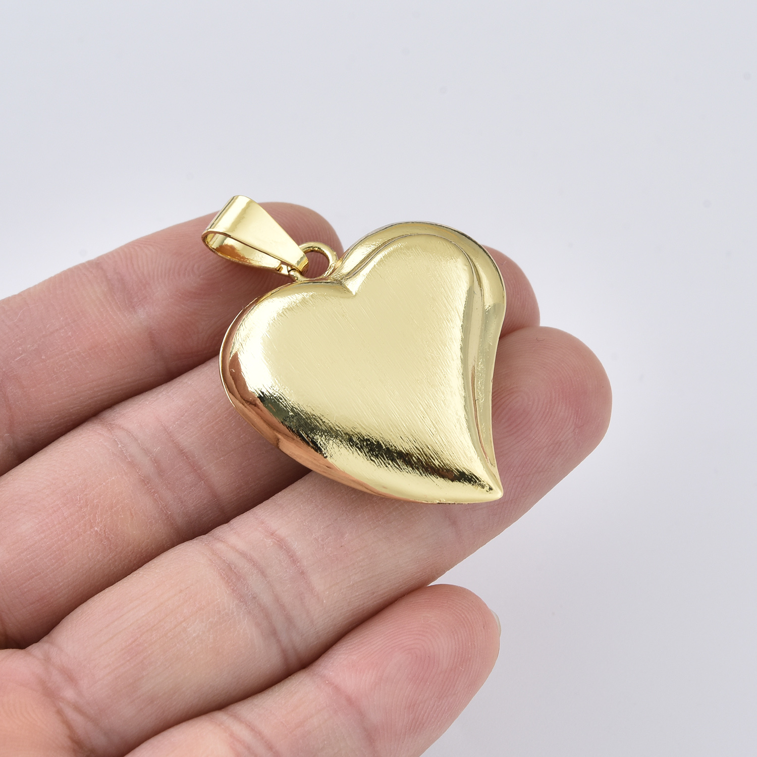 Brushed Heart Pendant Charm, Gold Filled Satin Finish Heart Necklace Pendant for DIY Jewelry Making, Minimalist Love Charm, Gift, CP2431 - Image 2
