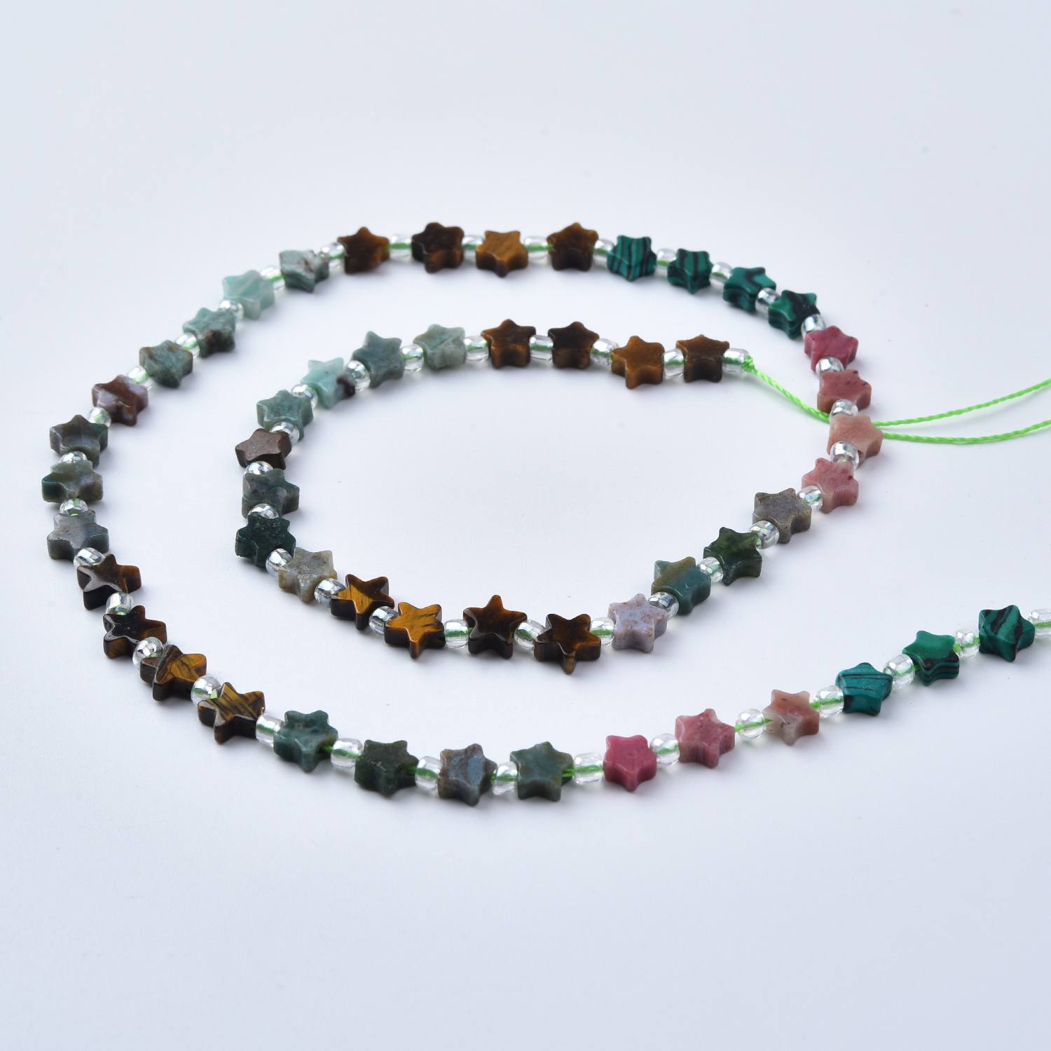 Mixed Natural Gemstone Star Beads Indian Agate Jasper Tiger Eye Assorted Stone Beads for Jewelry Making GRN805 - Image 4