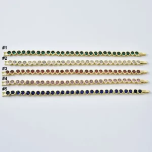 Gold Filled CZ Tennis Bracelet, Colorful Round Stone Bracelet for Women Dainty Stacking Jewelry Gift, Minimalist Everyday Bracelet, BR111