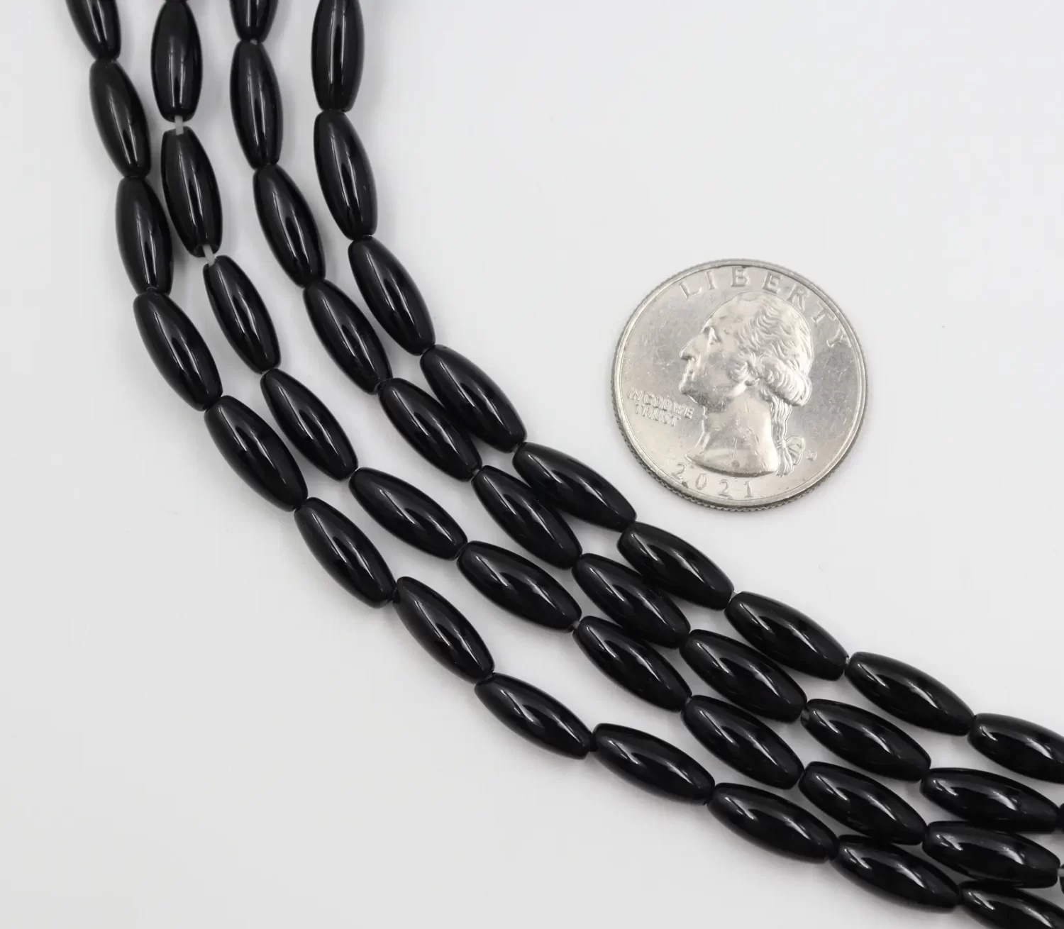 Black Onyx Rice Bead Strand 11x6mm Polished Oval Gemstone Beads for Jewelry Making GRN814 - Image 6