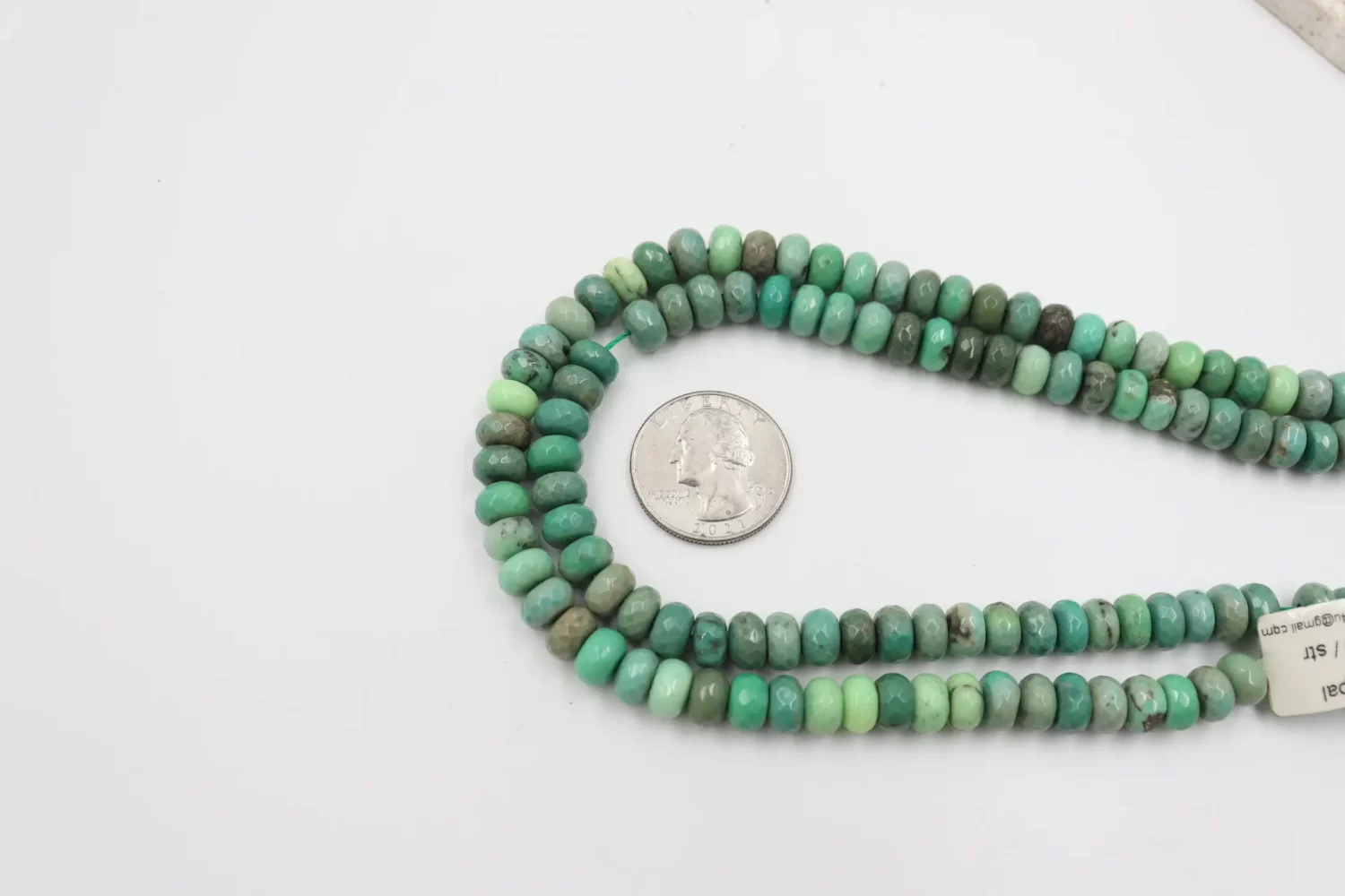 Green Moss Opal Faceted Rondelle Bead Strand 8-14mm Graduated Jewelry Making Supplies GRN817 - Image 5