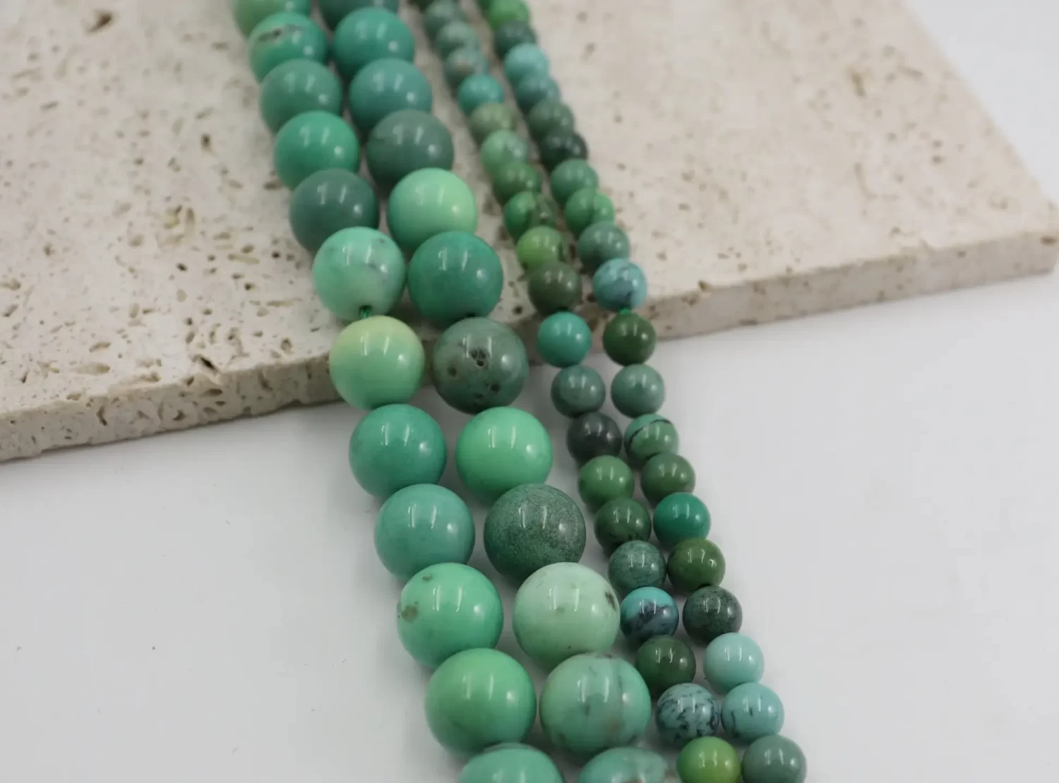 Green Moss Opal Round Beads Strand 15.5 Inch Smooth Gemstone Jewelry Making 6-14mm GRN819