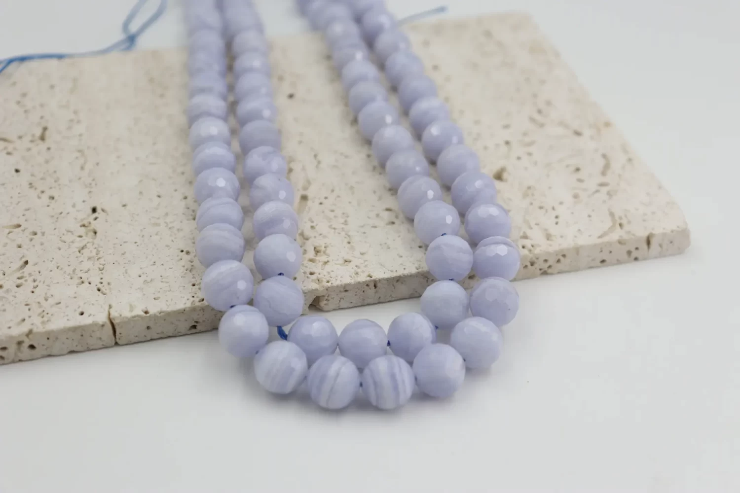 Blue Lace Agate Round Beads Strand 6mm 8mm 10mm 12mm 15.5 Inch Jewelry Making Supplies GRN820