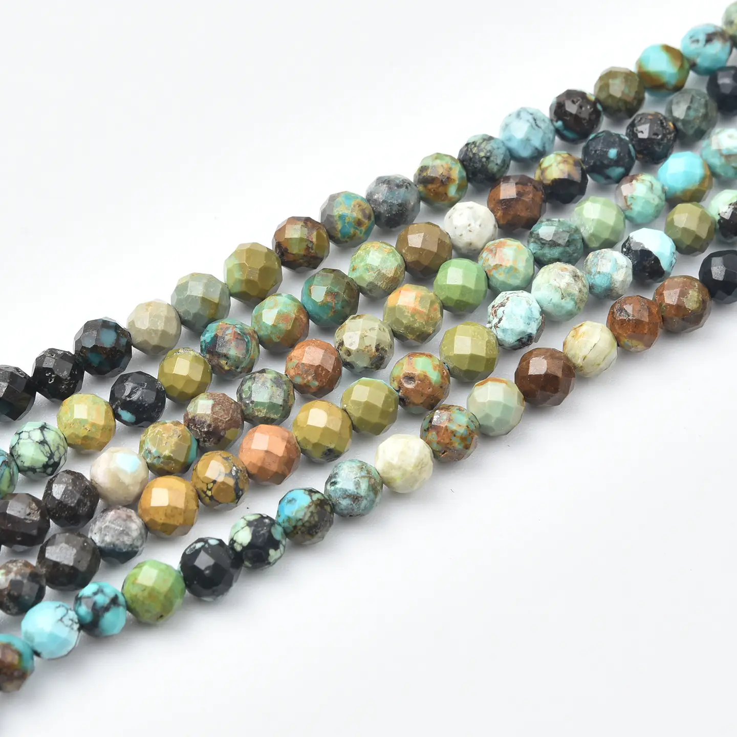 Turquoise Faceted 4mm Micro Round Beads Strand, Natural Blue Green Gemstone for Jewelry Making PRP1160 - Image 3