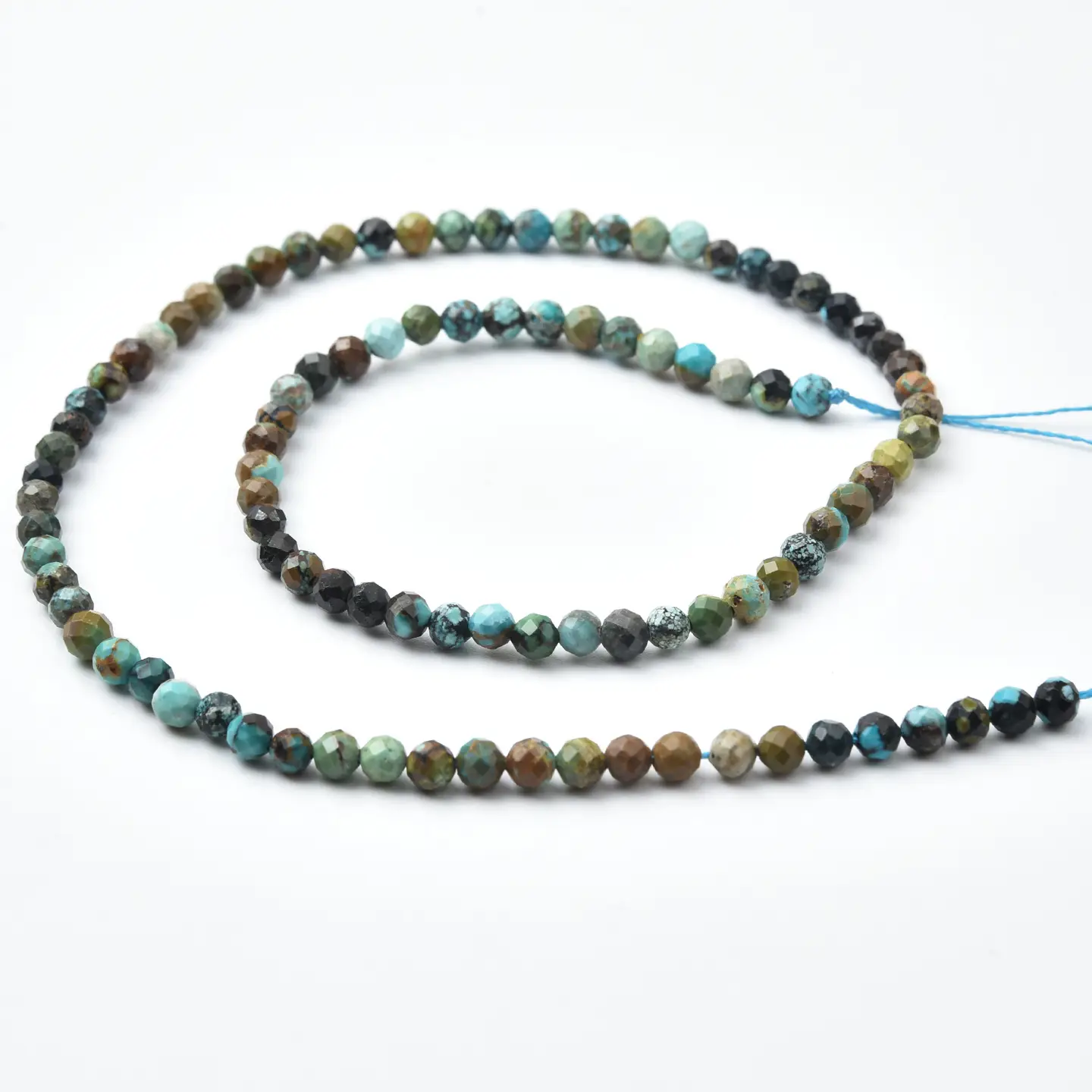 Turquoise Faceted 4mm Micro Round Beads Strand, Natural Blue Green Gemstone for Jewelry Making PRP1160 - Image 4
