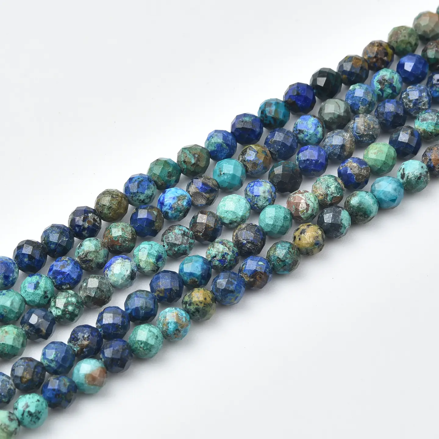 Chrysocolla Faceted 4mm Micro Round Beads Strand, Natural Blue Green Gemstone for Jewelry Making PRP1161 - Image 3
