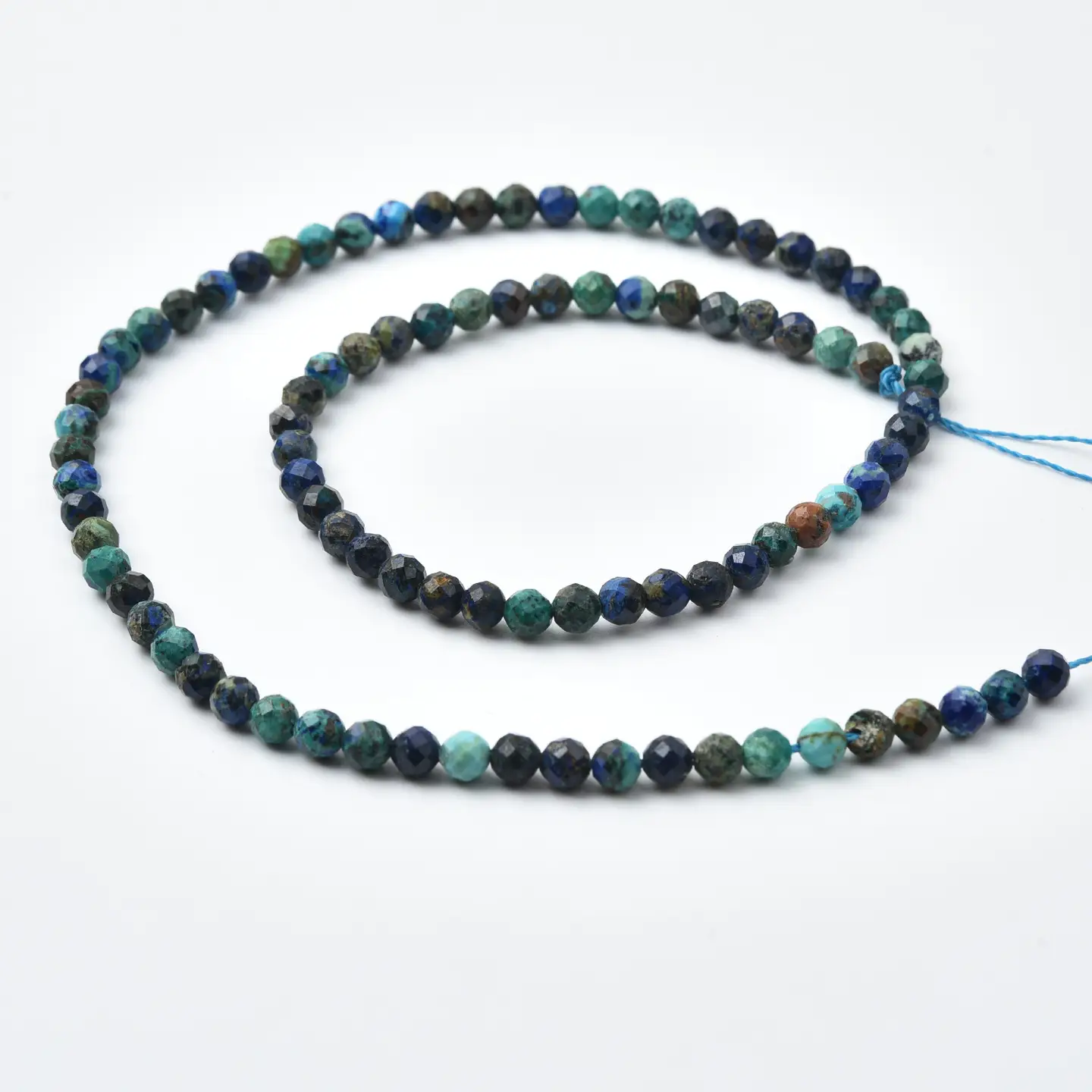 Chrysocolla Faceted 4mm Micro Round Beads Strand, Natural Blue Green Gemstone for Jewelry Making PRP1161 - Image 4