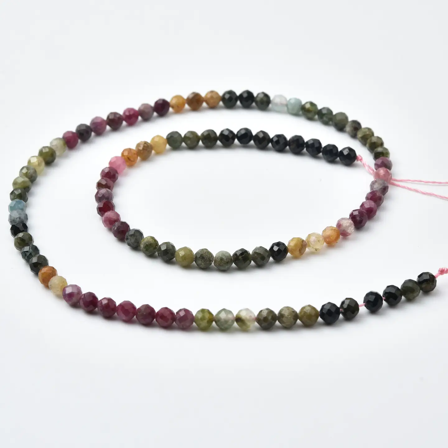 Tourmaline 4mm Faceted Round Beads Strand, Watermelon Multicolor Gemstones for Bracelet Necklace Making PRP1164 - Image 4