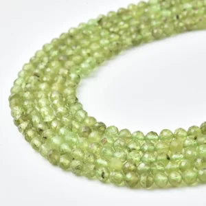Prehnite 4mm Faceted Round Beads Strand, Soft Lime Green Natural Gemstone for Jewelry Making PRP1172
