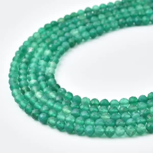 Aventurine 4mm Faceted Round Beads Strand, Bright Green Natural Gemstone Micro Beads for Jewelry Making PRP1176