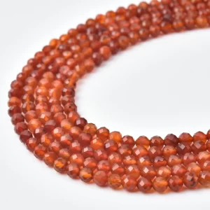 Orange Garnet 4mm Faceted Round Beads Strand, Spessartite Style Tangerine Gemstone for Jewelry Making PRP1181