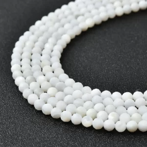 Moonstone Faceted 4mm Micro Round Beads Strand, AAA Natural Gemstone, Jewelry Making Supplies PRP1192