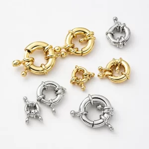 Gold Filled Round Spring Clasp Connector, Push Gate Clasp for DIY Necklace Bracelet Jewelry Making Supplies Secure Closure Findings, CL445