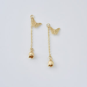 Gold Filled Butterfly Clasp with Chain, Flower Charm Clasp for DIY Jewelry Making Bracelet Necklace Supplies, Minimalist Clasp Bulk, CL619