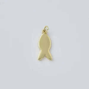 Gold Filled Fish Charm Pendant, Minimalist Ocean Sea Animal Charm for DIY Necklace Bracelet Jewelry Making Supplies, Marine Charm, CP2437