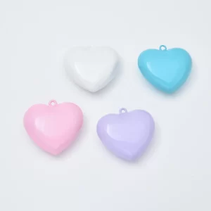 Acrylic Heart Charm Pendant, Pastel Puffy Heart Connector for DIY Necklace Bracelet Jewelry Making Supplies Cute Kawaii Charm Bulk, CP2444