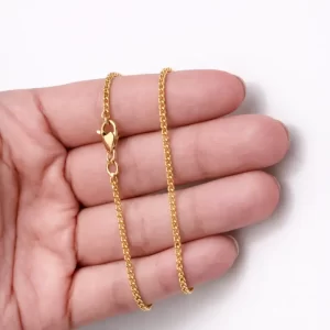 Gold Filled Box Chain Necklace with Lobster Clasp, Dainty 2mm Square Link Chain for DIY Jewelry Supplies, Minimalist Chain Bulk, NL121