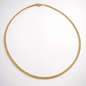 Gold Filled Cuban Chain Necklace with Lobster Clasp, 3mm Curb Chain for DIY Jewelry Supplies, Chunky Minimalist Chain Bulk, NL122
