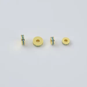 Gold Filled Turquoise Spacer Beads, Enamel Rondelle Beads for DIY Jewelry Making Bracelet Necklace Supplies, Dainty Bead Bulk, SP104
