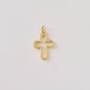 Gold Filled Open Cross Pendant Charm, Christian Jewelry, Minimalist Religious Necklace Charm, Gift for Her, Faith Jewelry, CP2459