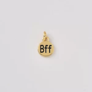 Gold Filled BFF Pendant Charm, Friendship Jewelry, Best Friend Charm for DIY Jewelry Making, Gift for BFF, Gold Friendship Necklace, CP2460