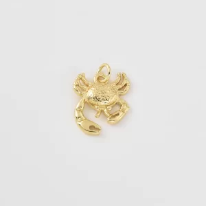 Gold Filled Crab Pendant Charm, Ocean Inspired Jewelry, Sea Life Charm for DIY Jewelry Making, Beach Lovers Gift, Gold Crab Necklace, CP2462