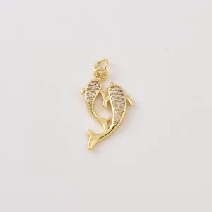 Gold Filled Dolphin Pendant Charm, Ocean Jewelry, Sea Life Pendant for DIY Jewelry Making, Gift for Ocean Lovers, Dolphin Necklace, CP2463