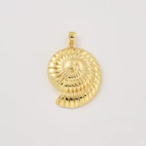 Gold Filled Nautilus Sea Shell Charm Pendant, Minimalist Gold Jewelry, Ocean Inspired Charm, Gift for Women, Everyday Necklace, CP2466