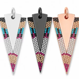 CZ Arrowhead Charm Pendant, Spike Drop Pendant, Colorful CZ Jewelry for Necklace Bracelet DIY Making Supplies, Gift for Her, CP005