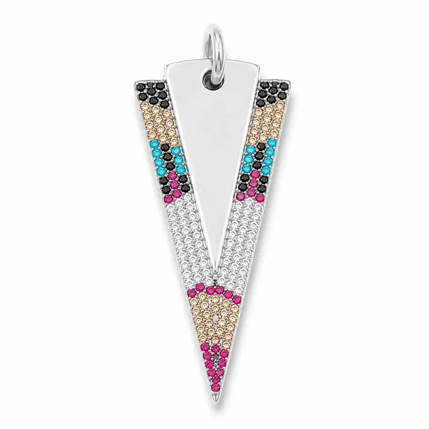 CZ Arrowhead Charm Pendant, Spike Drop Pendant, Colorful CZ Jewelry for Necklace Bracelet DIY Making Supplies, Gift for Her, CP005 - Image 4
