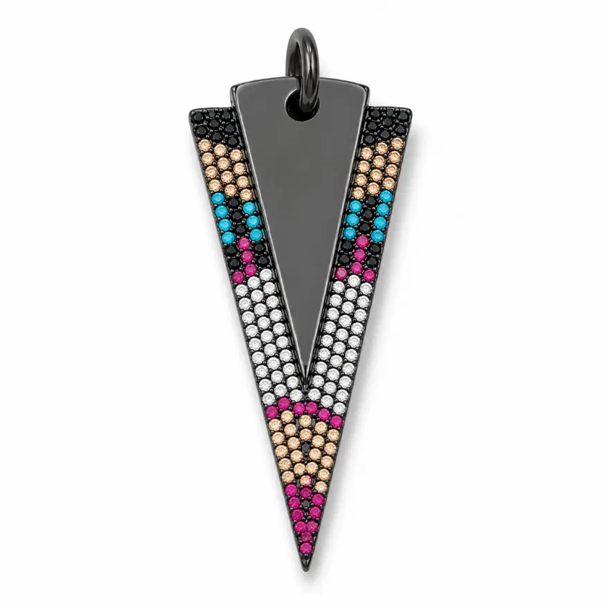CZ Arrowhead Charm Pendant, Spike Drop Pendant, Colorful CZ Jewelry for Necklace Bracelet DIY Making Supplies, Gift for Her, CP005 - Image 5