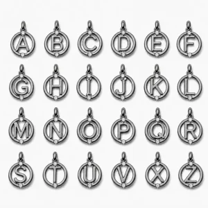 Black Alphabet Letter Charm Pendant, Initial A-Z CZ Black Tone Letter Disc Charm for Necklace Bracelet DIY Jewelry Making Supplies, CP067