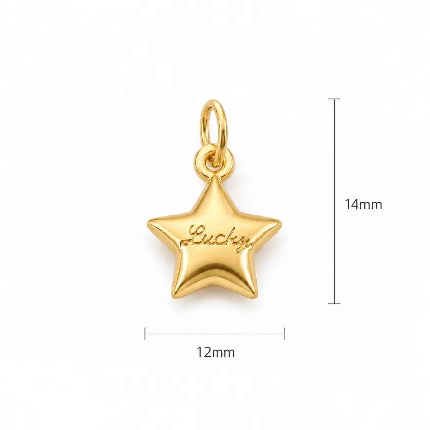 Gold Filled Lucky Star Charm, Pendant for Necklace or Bracelet, Jewelry Making Supply, DIY Craft Gift, Minimalist Jewelry, CP2471 - Image 3