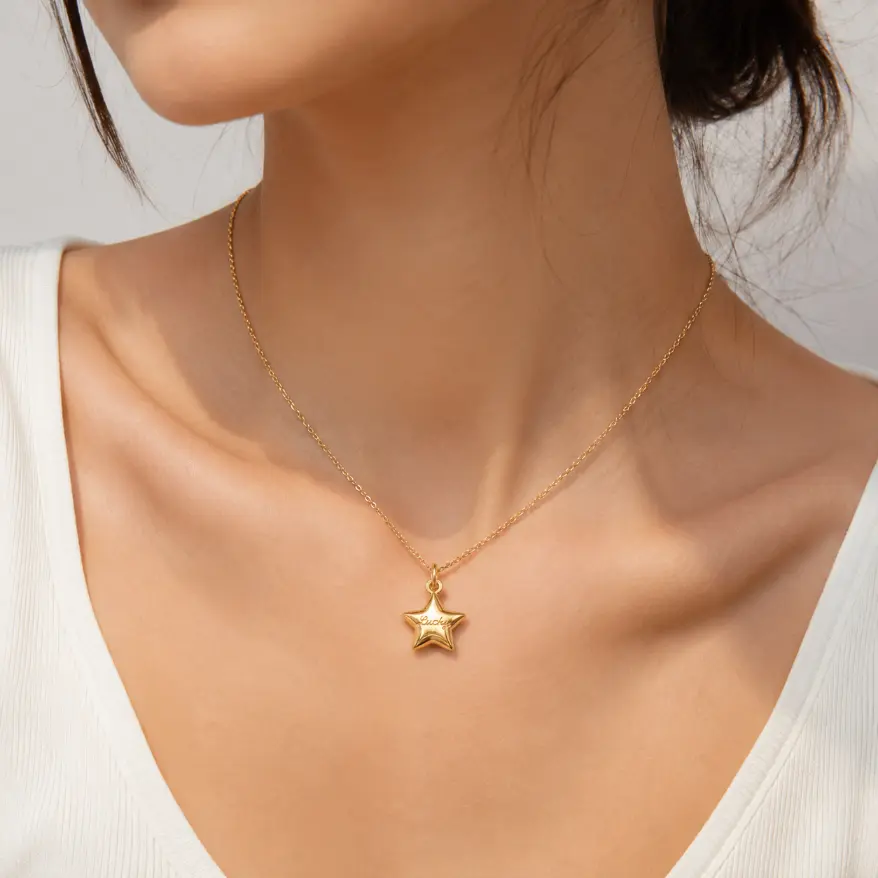 Gold Filled Lucky Star Charm, Pendant for Necklace or Bracelet, Jewelry Making Supply, DIY Craft Gift, Minimalist Jewelry, CP2471 - Image 2