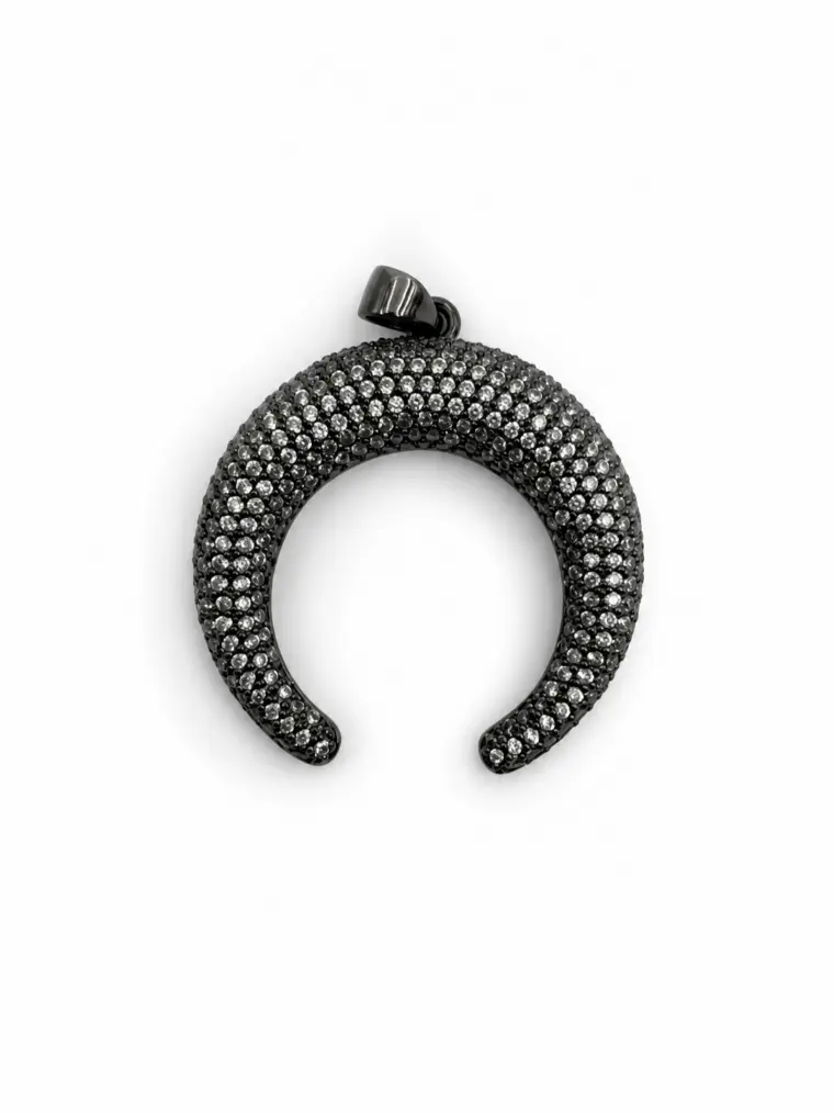 Gold Filled Crescent Pendant Charm, CZ Pave Horseshoe Arc Pendant, Gold Curved Charm for Necklace Bracelet DIY Jewelry Supplies, CP280 - Image 5