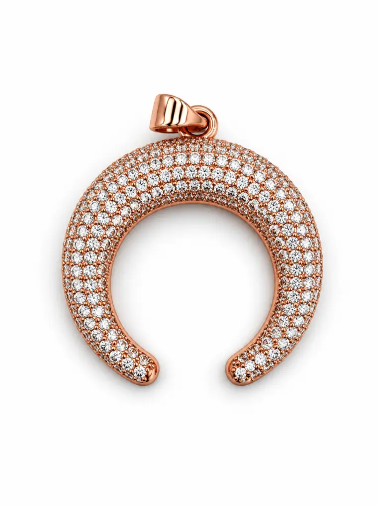 Gold Filled Crescent Pendant Charm, CZ Pave Horseshoe Arc Pendant, Gold Curved Charm for Necklace Bracelet DIY Jewelry Supplies, CP280 - Image 6