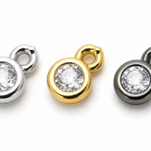 Gold Filled CZ Charm Pendant, Jewelry Making Supply, DIY Necklace or Bracelet Link, Minimalist Gift for Crafters, CP946A