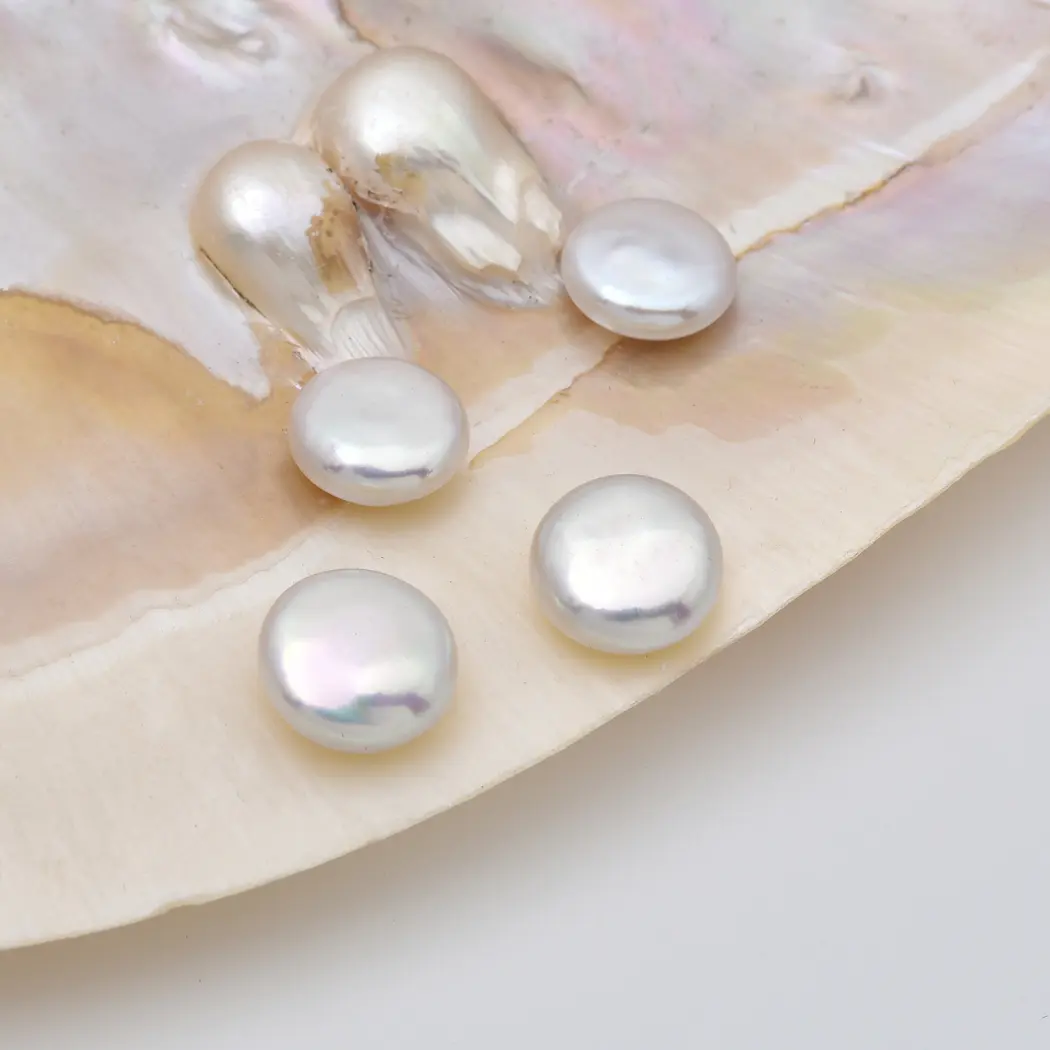 Freshwater Pearl 9mm 5A White Round Loose Beads Jewelry Supply Earring Necklace Making Sold By PAIR FWP128 - Image 3