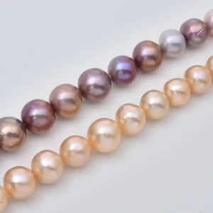 Edison Pearl 5A Large Round Pink Purple Freshwater Pearl Beads Strand Designer DIY Jewelry Making Supply FWP133
