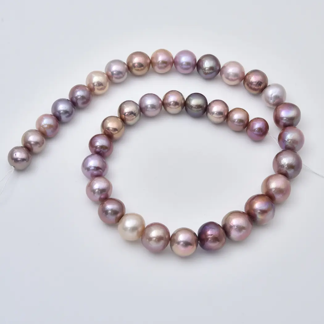 Edison Pearl 5A Large Round Pink Purple Freshwater Pearl Beads Strand Designer DIY Jewelry Making Supply FWP133 - Image 3