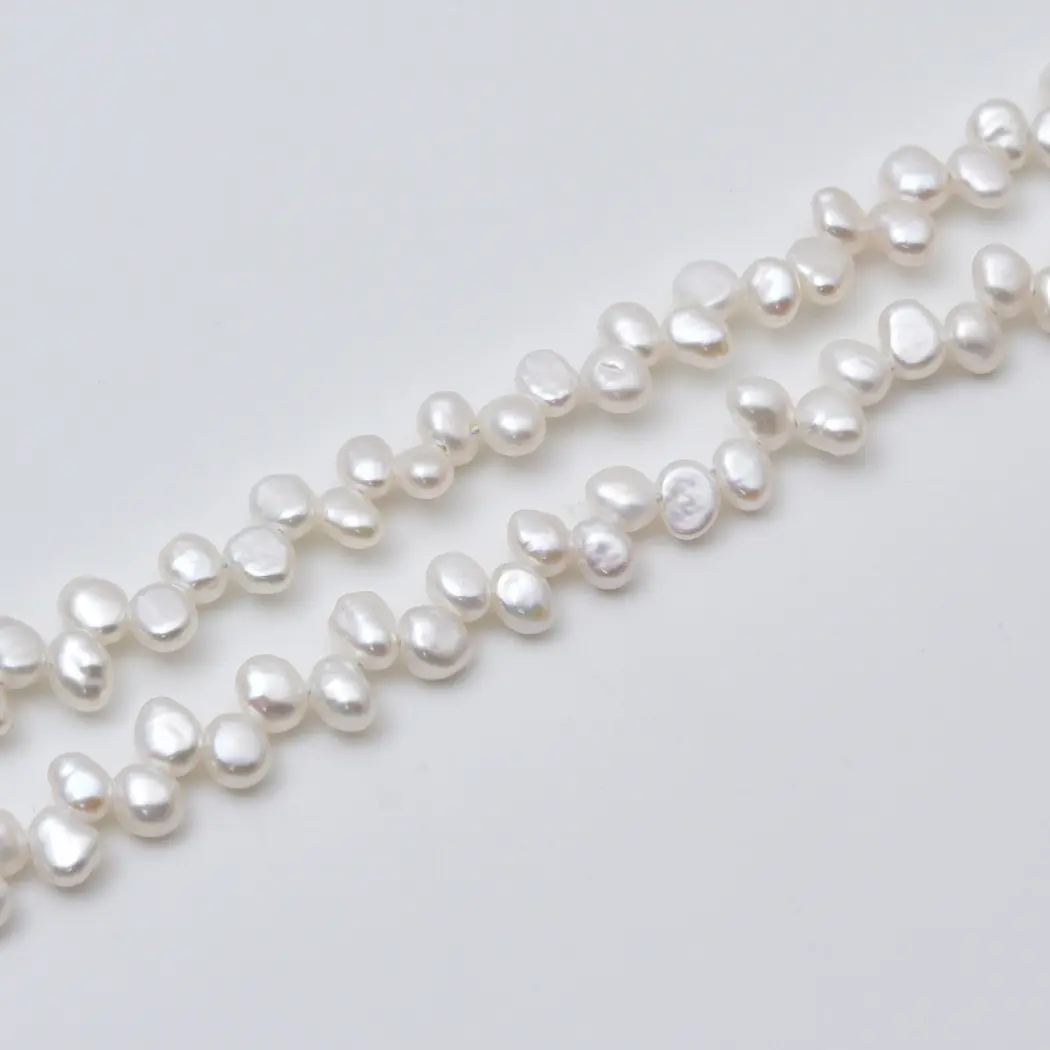Keshi Pearl 3-4mm Top Side Drilled Freshwater Pearl Beads Tiny Organic Jewelry Making Accent Supply FWP134 - Image 5