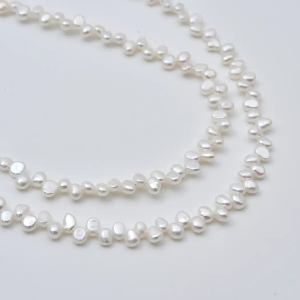 Keshi Pearl 3-4mm Top Side Drilled Freshwater Pearl Beads Tiny Organic Jewelry Making Accent Supply FWP134