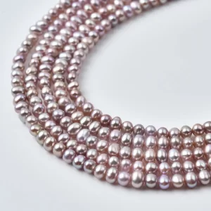 Seed Pearl 3.5-4mm Pink Oval Freshwater Pearl Strand Tiny Lustrous Beads For Delicate Jewelry Making Supply FWP137