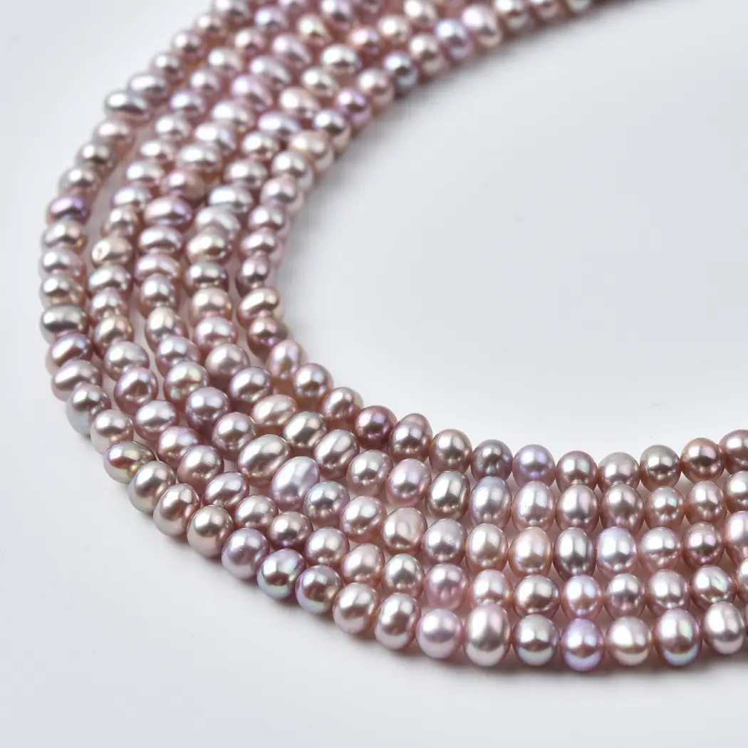 Seed Pearl 3.5-4mm Pink Oval Freshwater Pearl Strand Tiny Lustrous Beads For Delicate Jewelry Making Supply FWP137