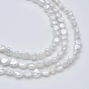 Keshi Pearl 7-8mm White Petal Cornflake Freshwater Beads Strand For DIY Artisan Jewelry Making Supply FWP142