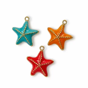 Stainless Steel Starfish Charm, Ocean Beach Jewelry Making Supply, DIY Necklace or Bracelet Pendant, Summer Coastal Craft Gift, SCP155