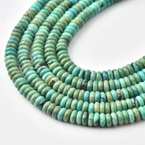 Peacock Turquoise Natural Genuine Gemstone Heishi Rondelle Spacer Beads For Jewelry Making Supplies SKU TUQ108