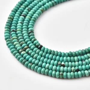 Royston Turquoise Natural Genuine Gemstone Heishi Rondelle Spacer Beads For Jewelry Making Supply TUQ109