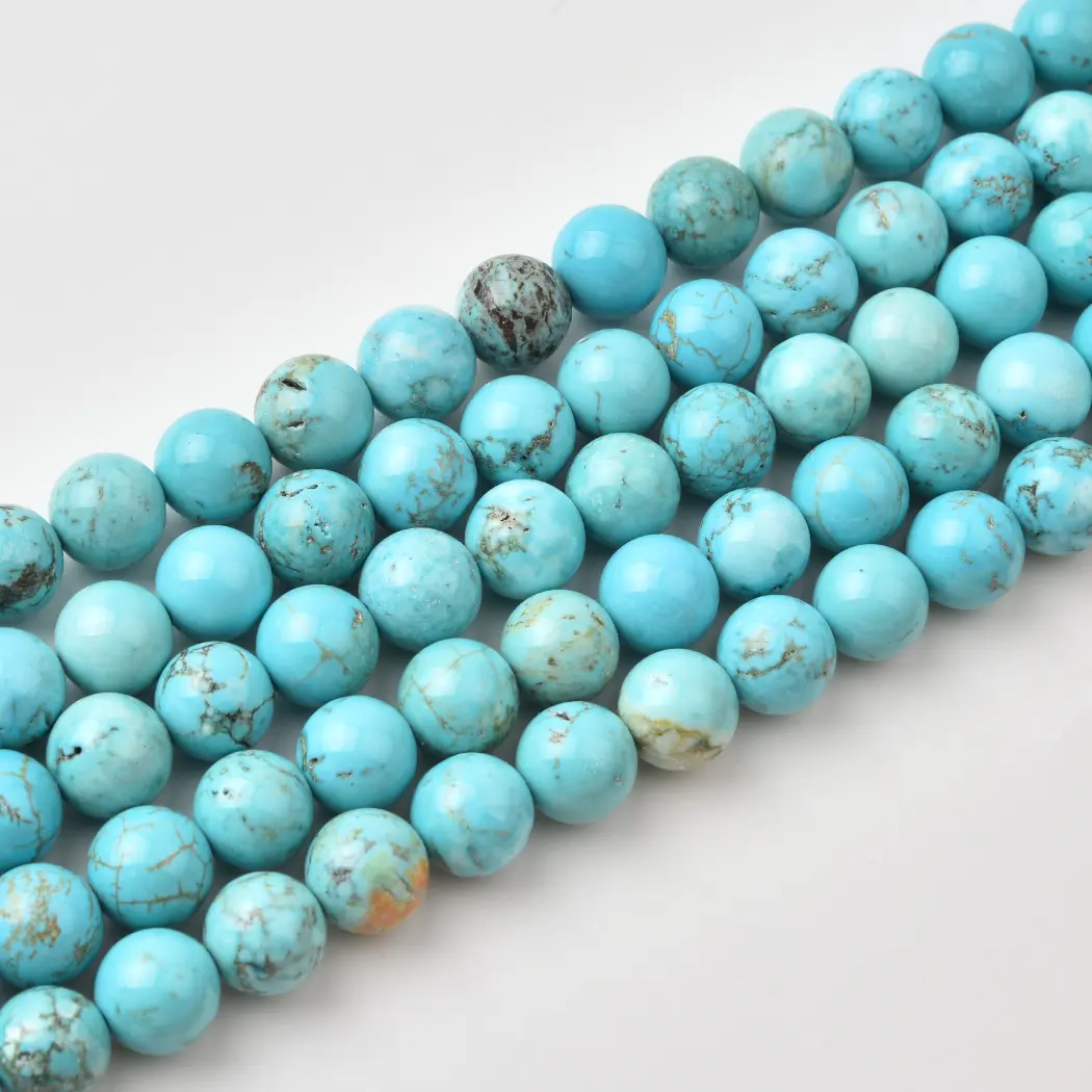 Kingman Turquoise Natural Genuine 10mm Round Matrix Gemstone Beads Jewelry Making Supply Craft Loose Strand TUQ113 - Image 3