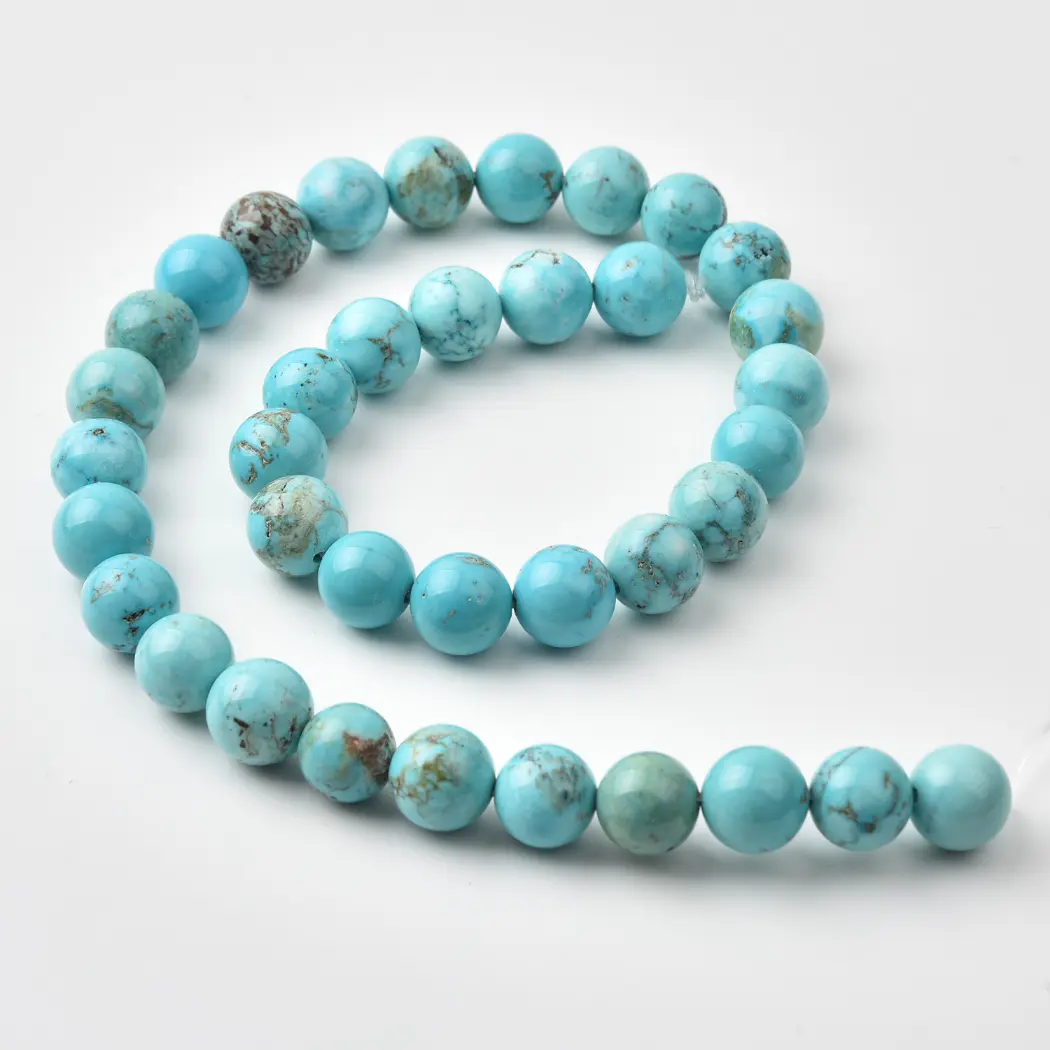 Kingman Turquoise Natural Genuine 10mm Round Matrix Gemstone Beads Jewelry Making Supply Craft Loose Strand TUQ113 - Image 4